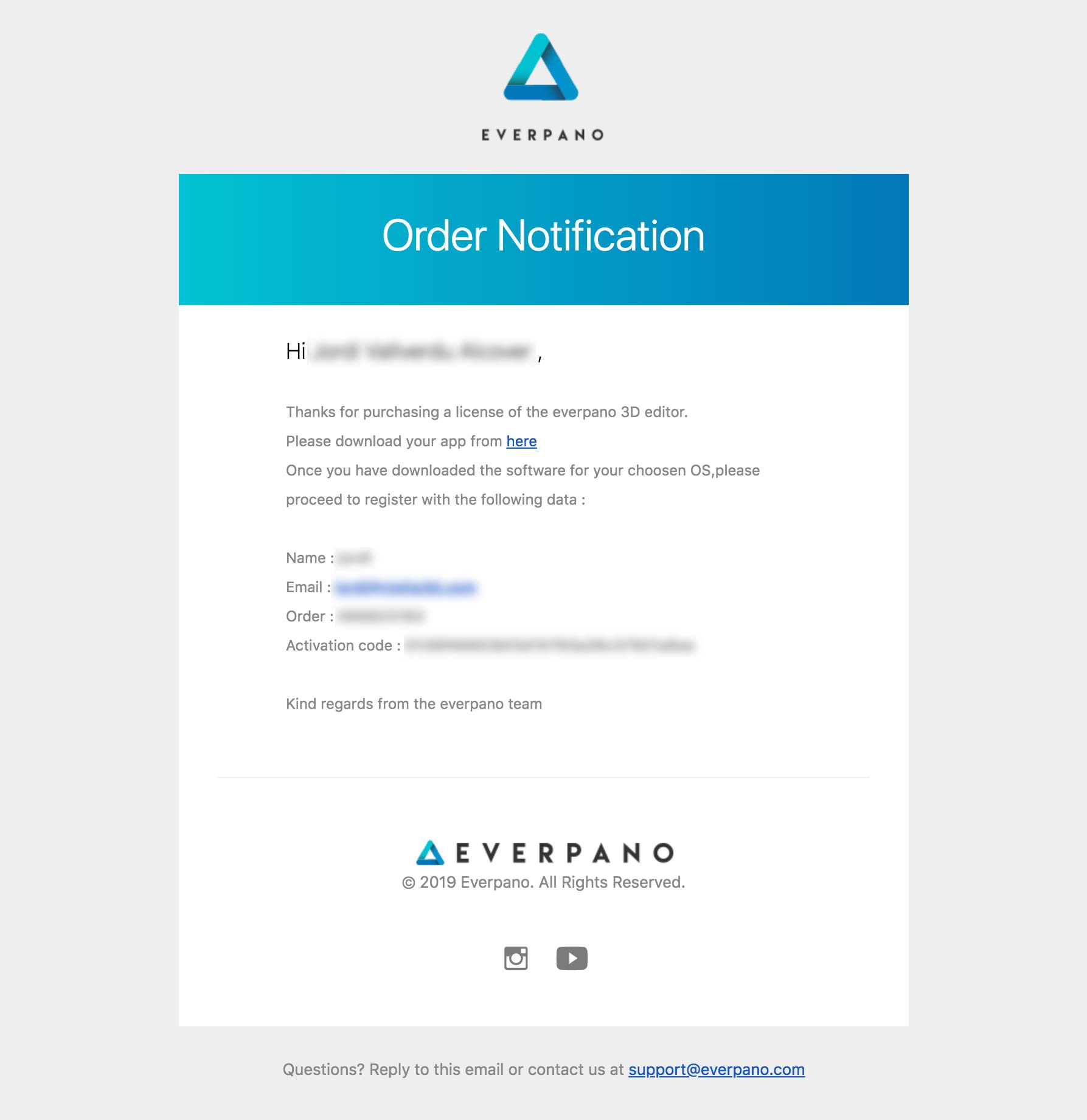 order notification